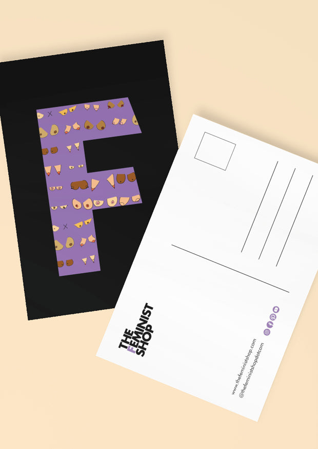 Feminist Postcard - F by Niamh Maguire - Black