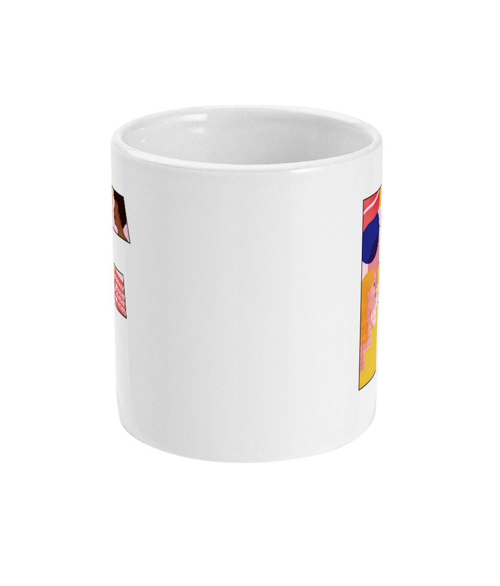 Feminist Mug - F Pink Bits - Front