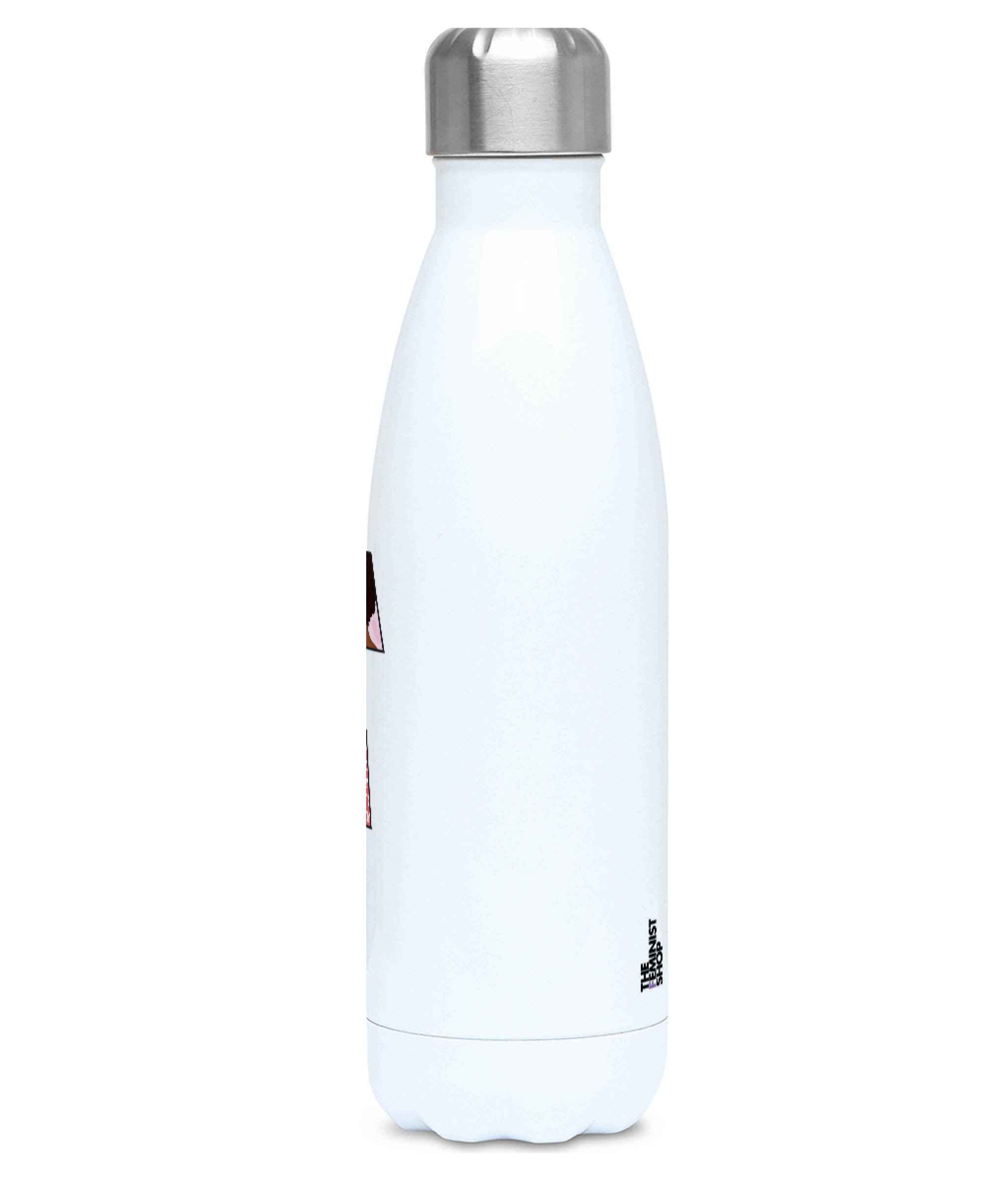 Feminist Water Bottle - F Pink Bits - Right