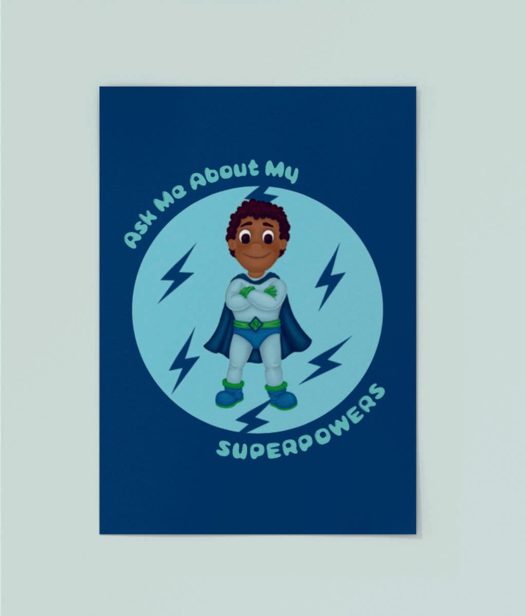 Super Hero Noah Kids Poster - A5