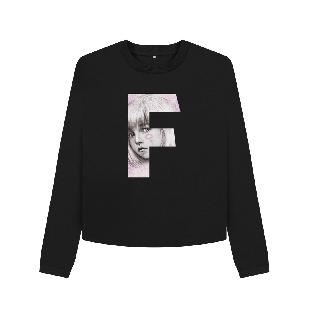 Black F For Her by Carola - Boxy Sweatshirt