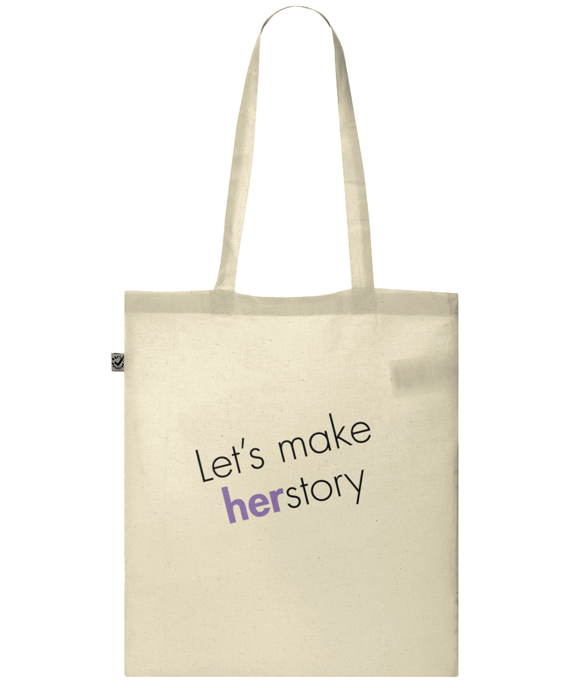 Let&#39;s Make Herstory Organic Combed Cotton Tote Bag Natural
