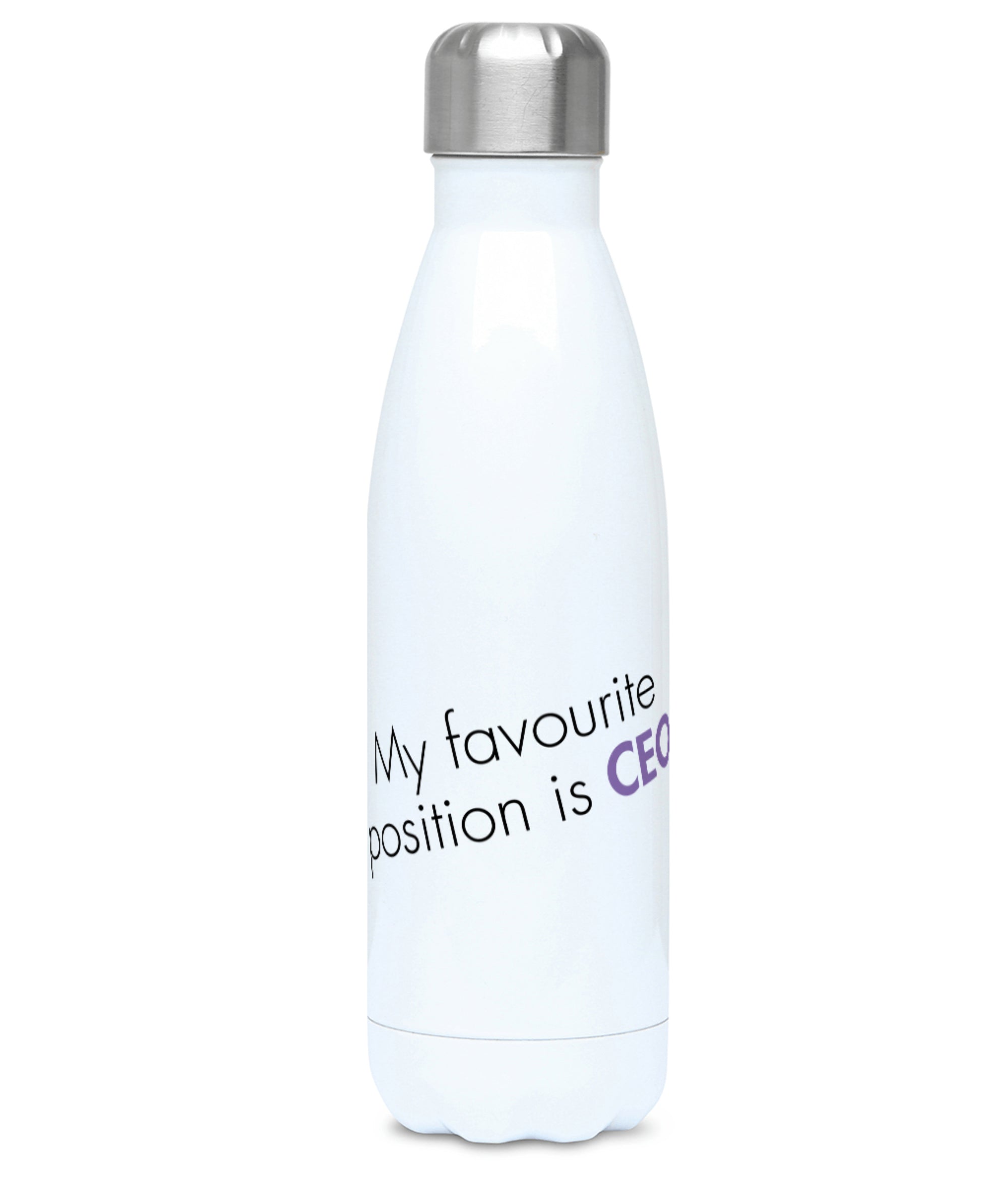 Feminist Water Bottle - My Favourite Position Is CEO - Front