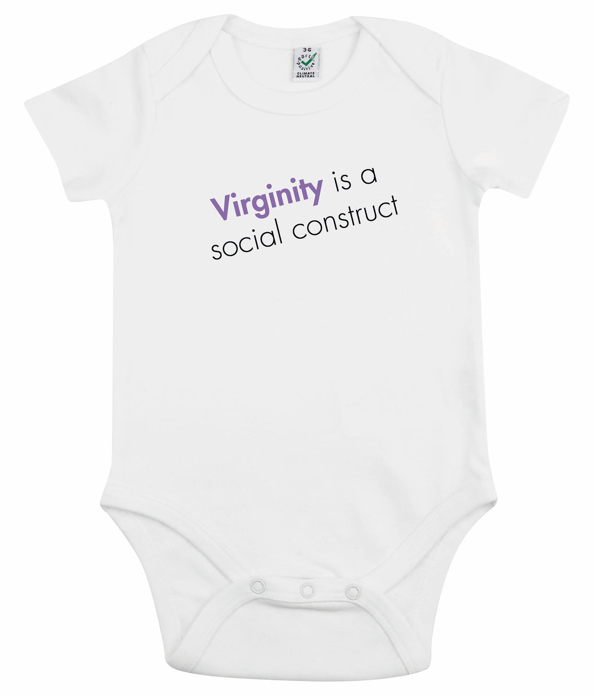 Feminist Babygrow - Virginity Is A Social Construct, Bold