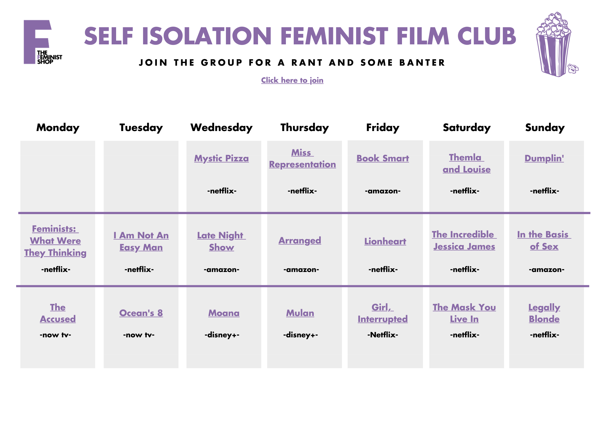 Self Isolation Feminist Film Club