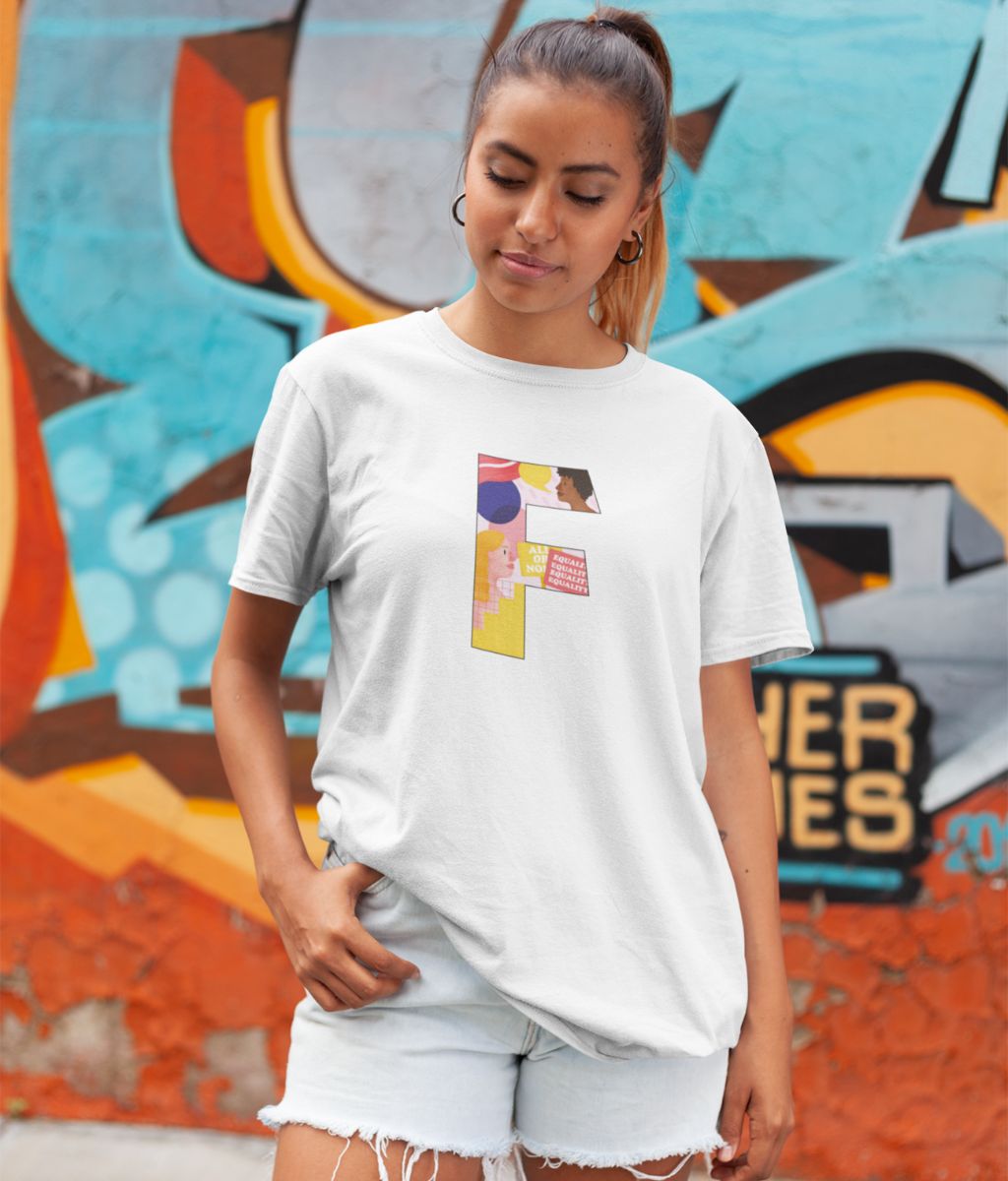 F by Pink Bits Feminist T Shirt