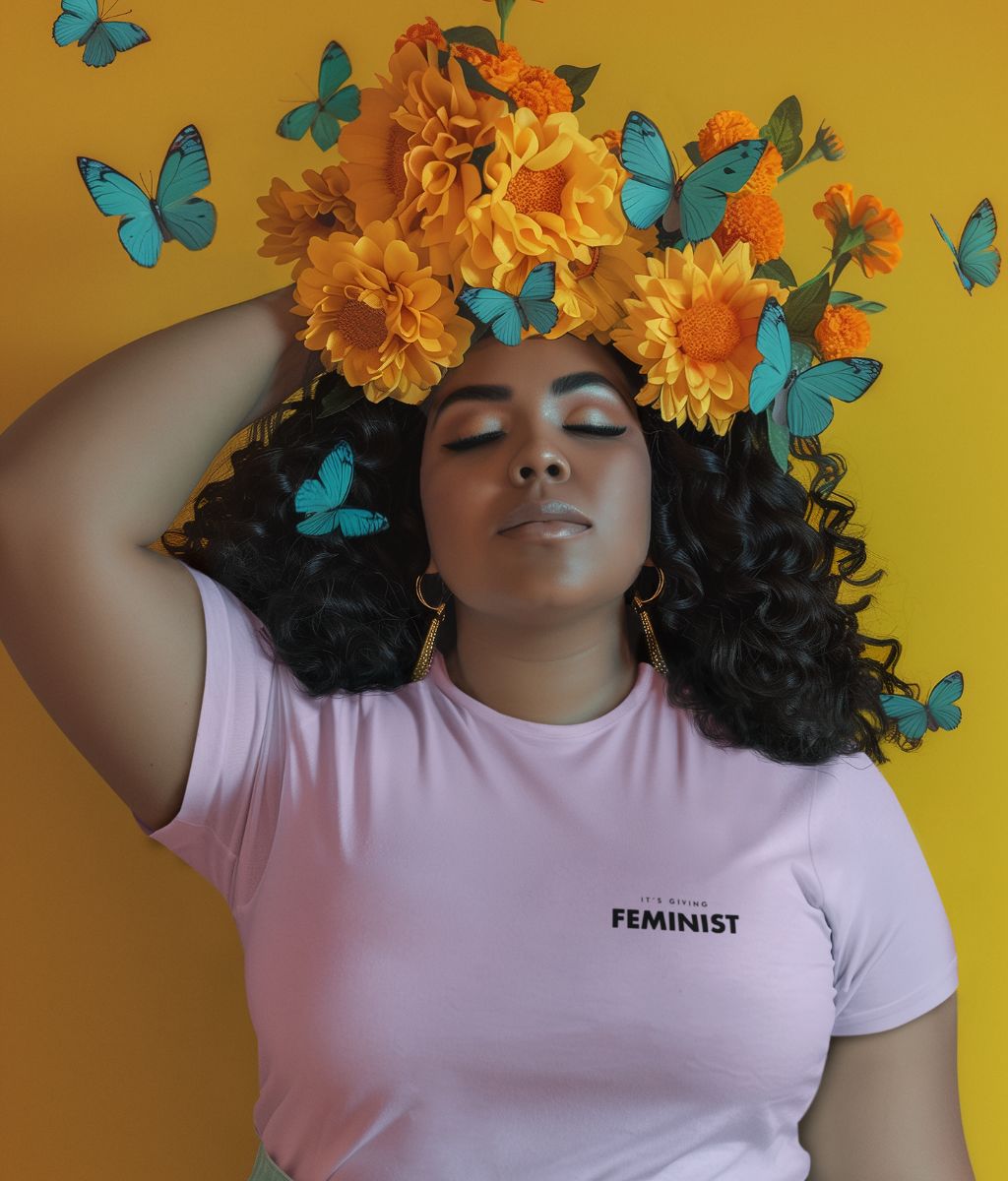 It&#39;s Giving Feminist embroidered T shirt