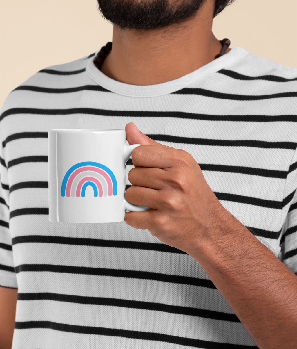 Pride Trans Rainbow Ceramic Mug