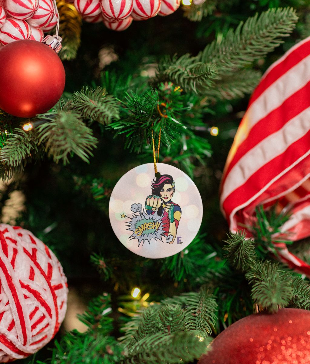 Feminist Christmas Ceramic Hanging Decoration