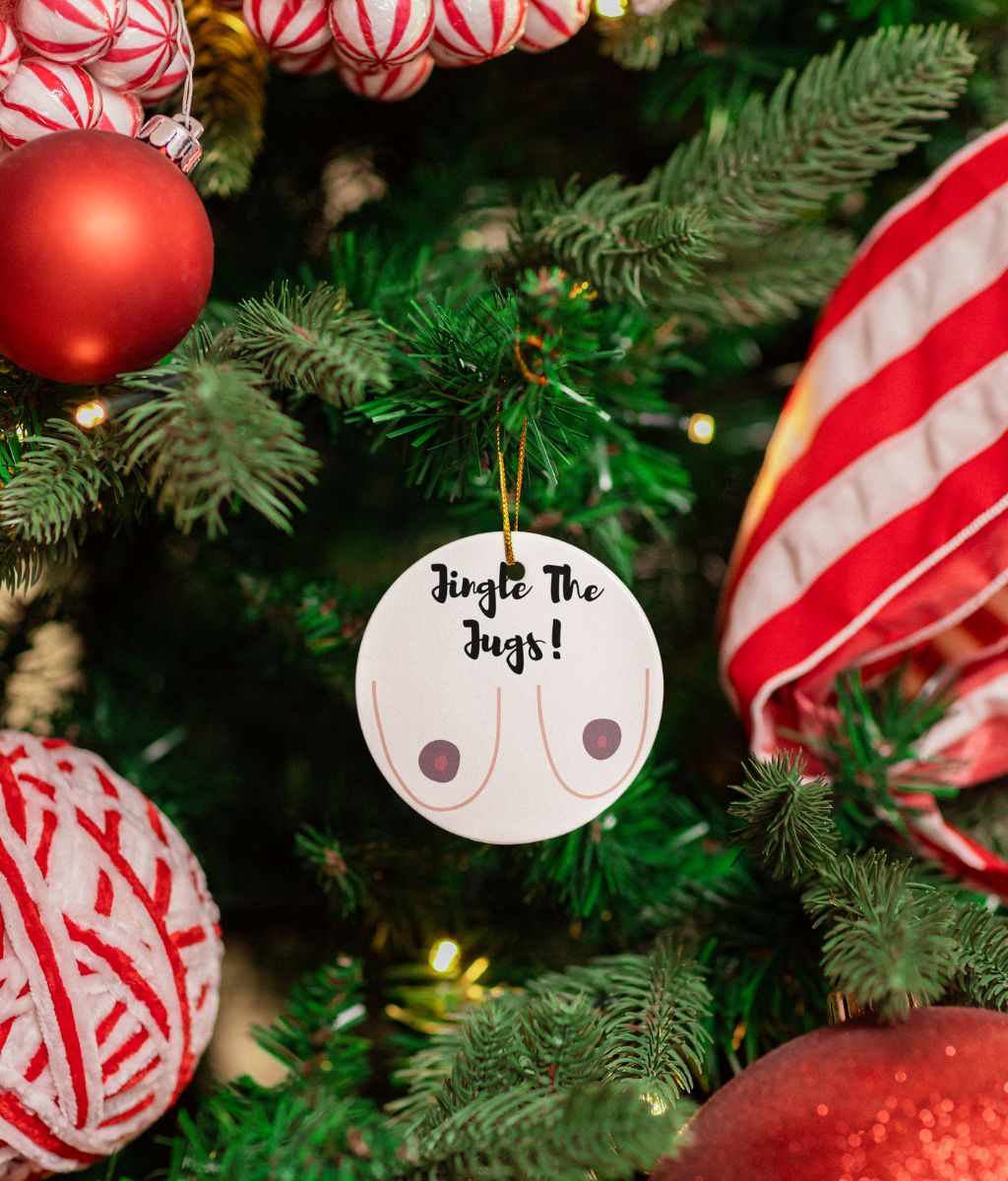Feminist Christmas Ceramic Hanging Decoration
