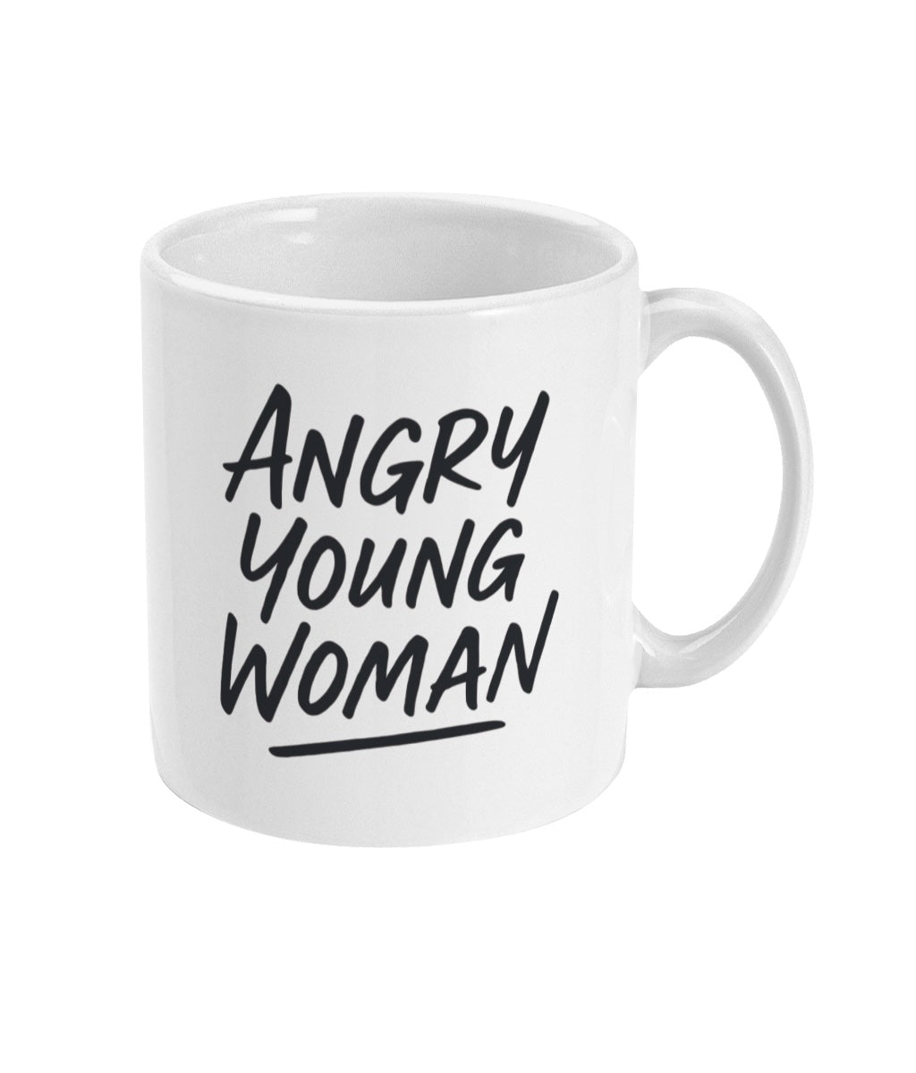 Angry Young Woman Ceramic Mug