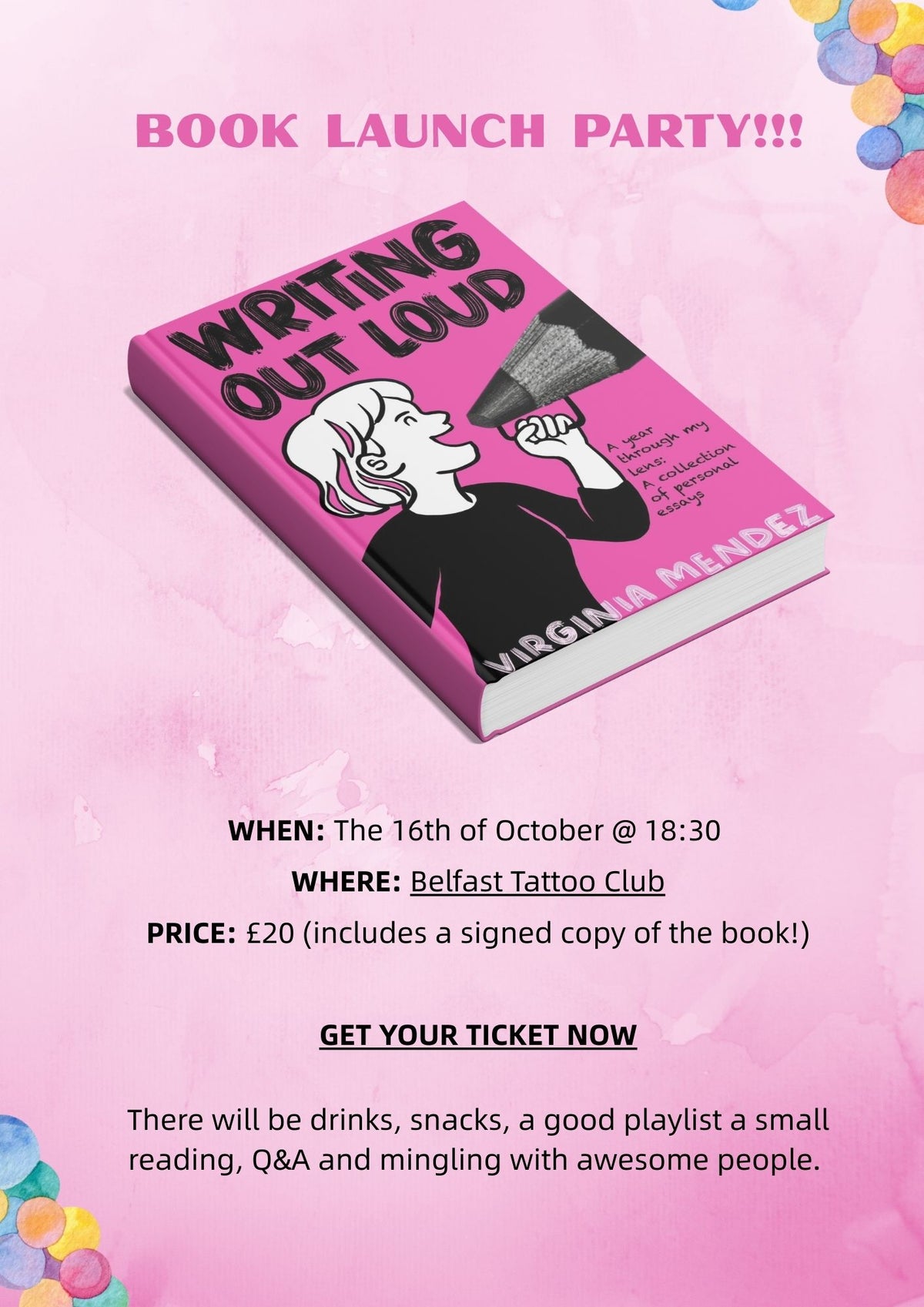 Writing out loud LAUNCH PARTY!