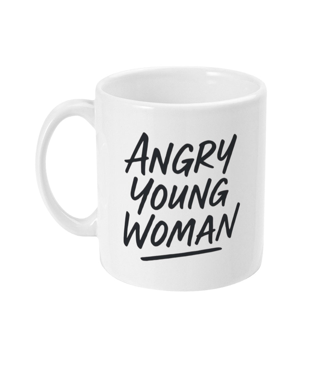 Angry Young Woman Ceramic Mug