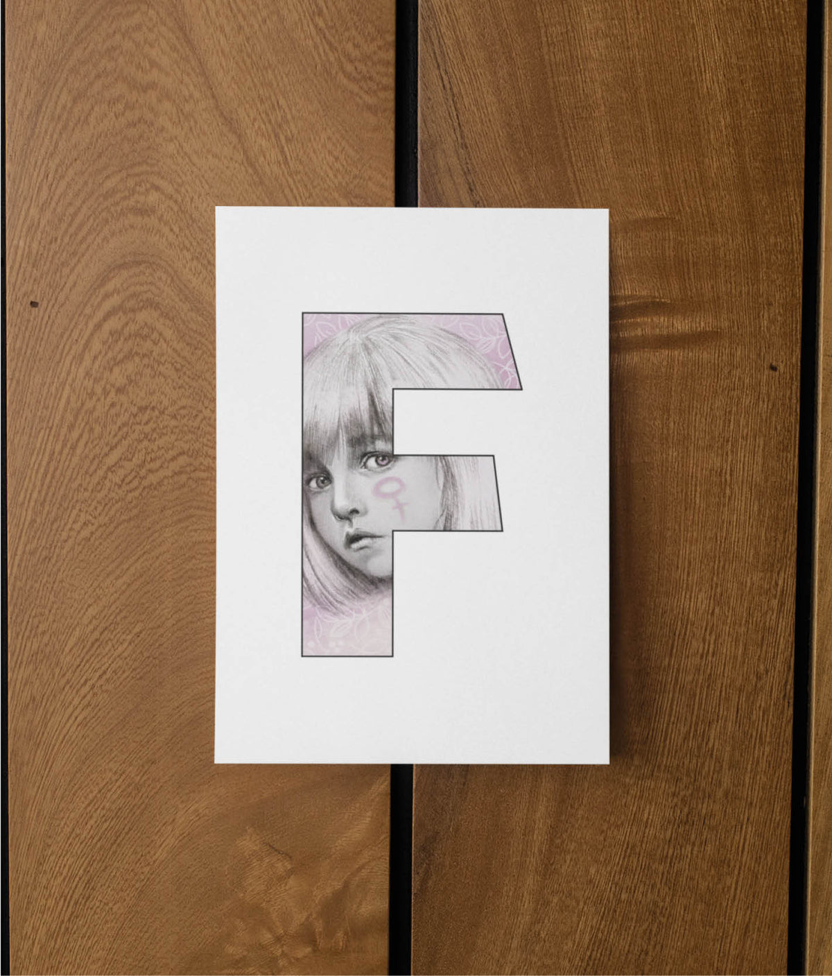 Feminist Postcard - F For Her by Carola