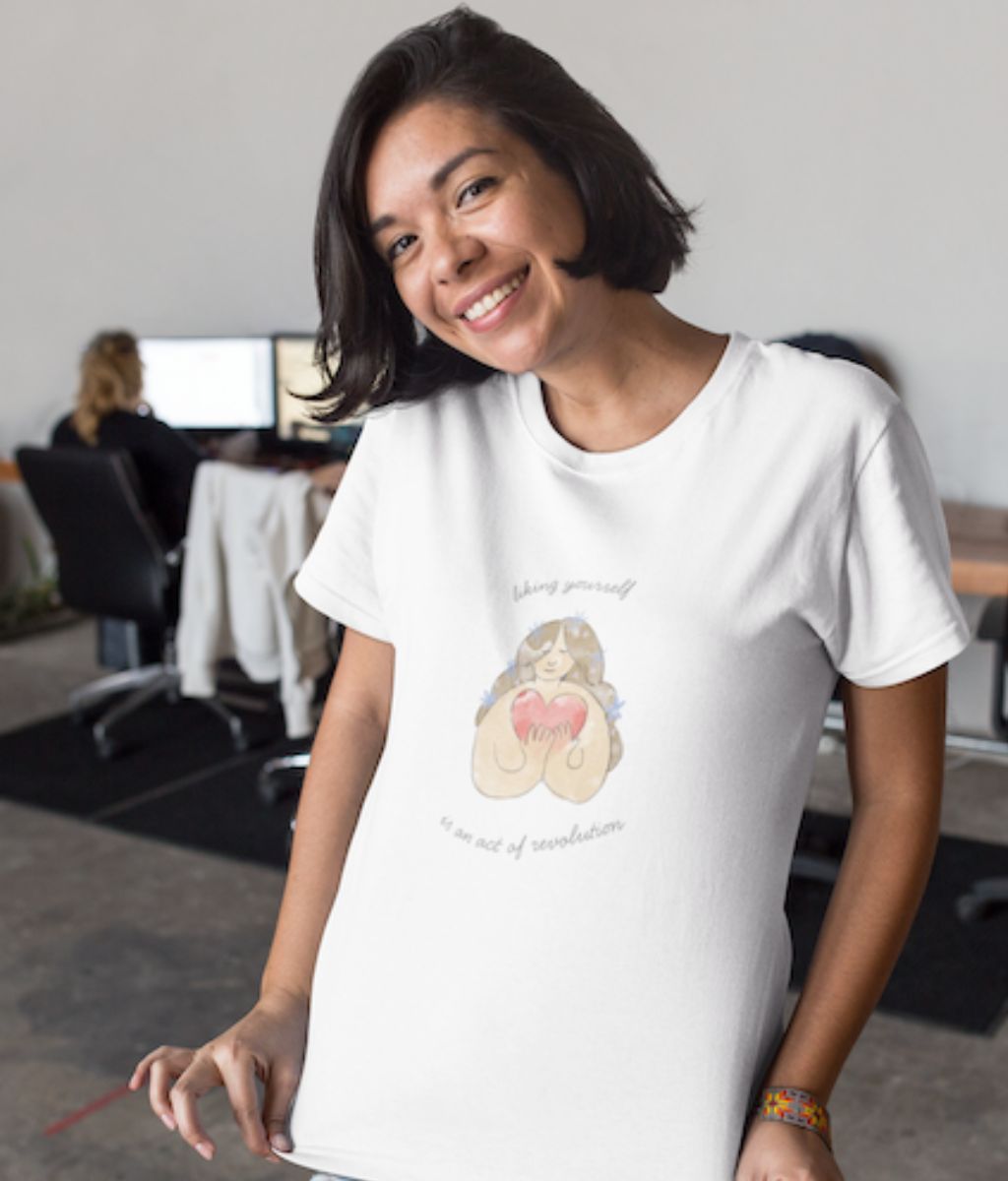 Liking Yourself Is An Act of Revolution Organic Cotton T-Shirt (Large Design)