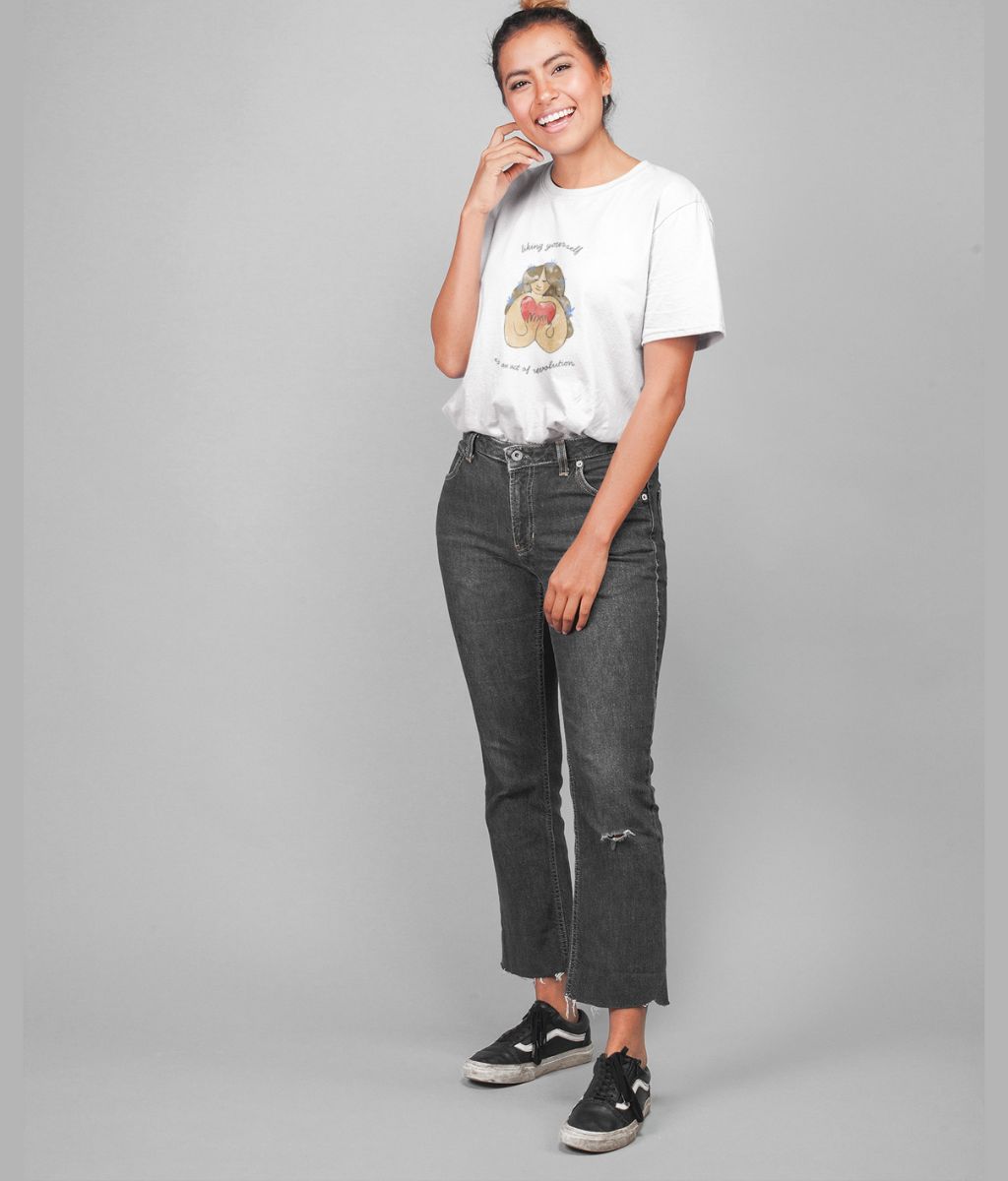 Liking Yourself Is An Act of Revolution Organic Cotton T-Shirt (Large Design)