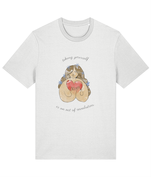 Liking Yourself Is An Act of Revolution Organic Cotton T-Shirt (Large Design)