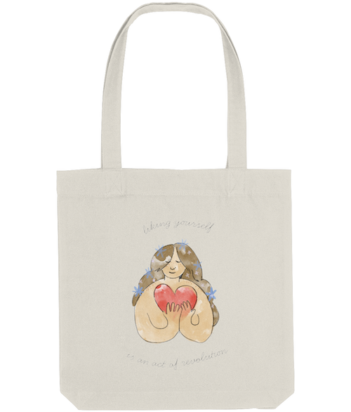 Feminist Tote Bag - Liking Yourself Is An Act Of Revolution