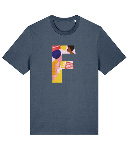 F by Pink Bits Feminist T Shirt
