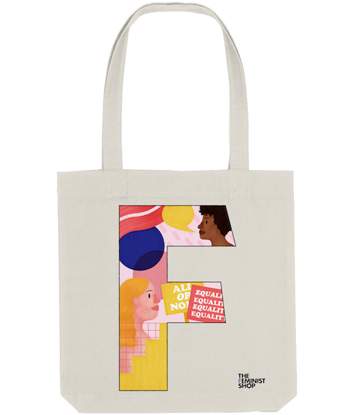 Feminist Tote Bag - F by Pink Bits