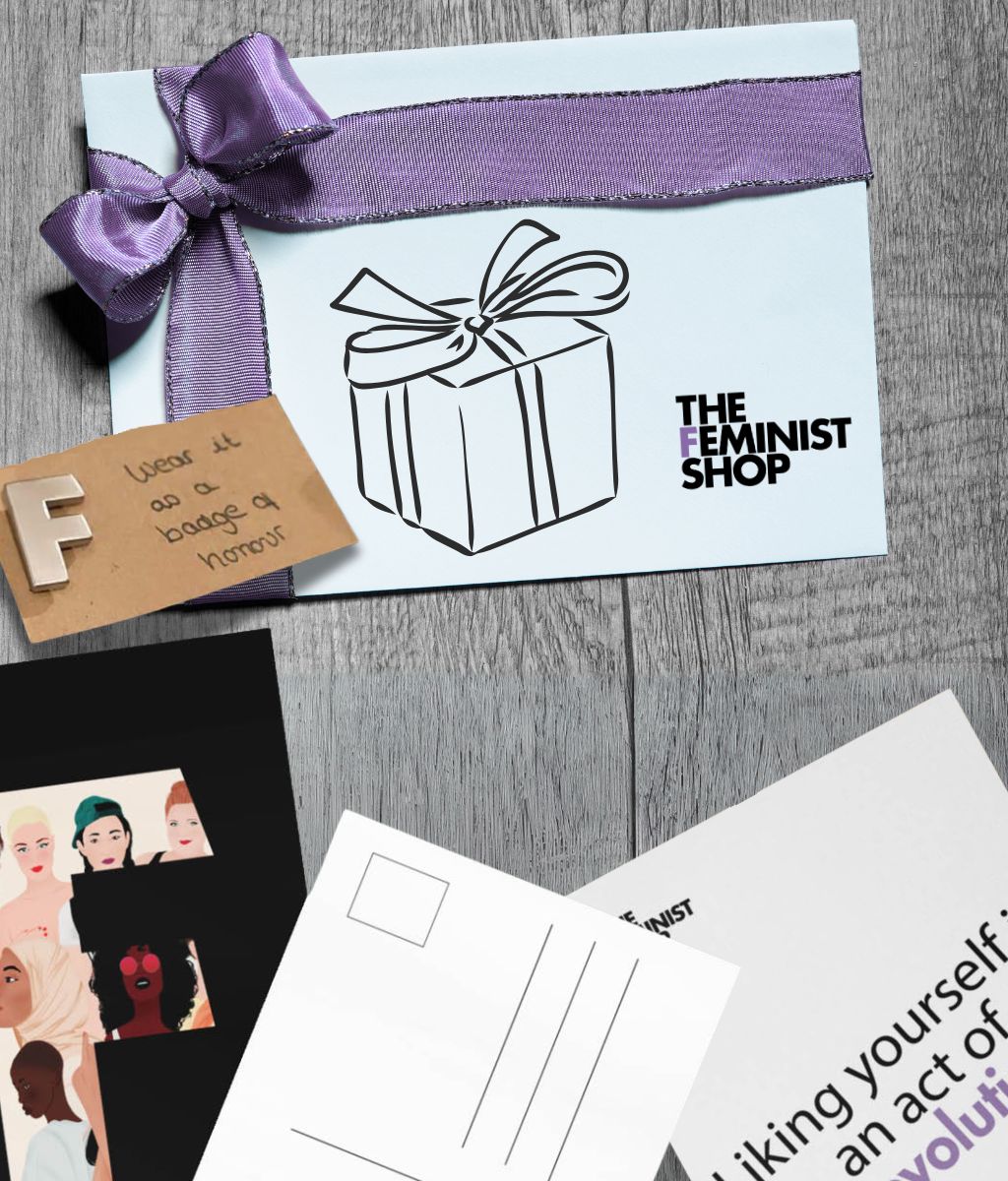 The Feminist Shop Gift Card + Pin Badge: