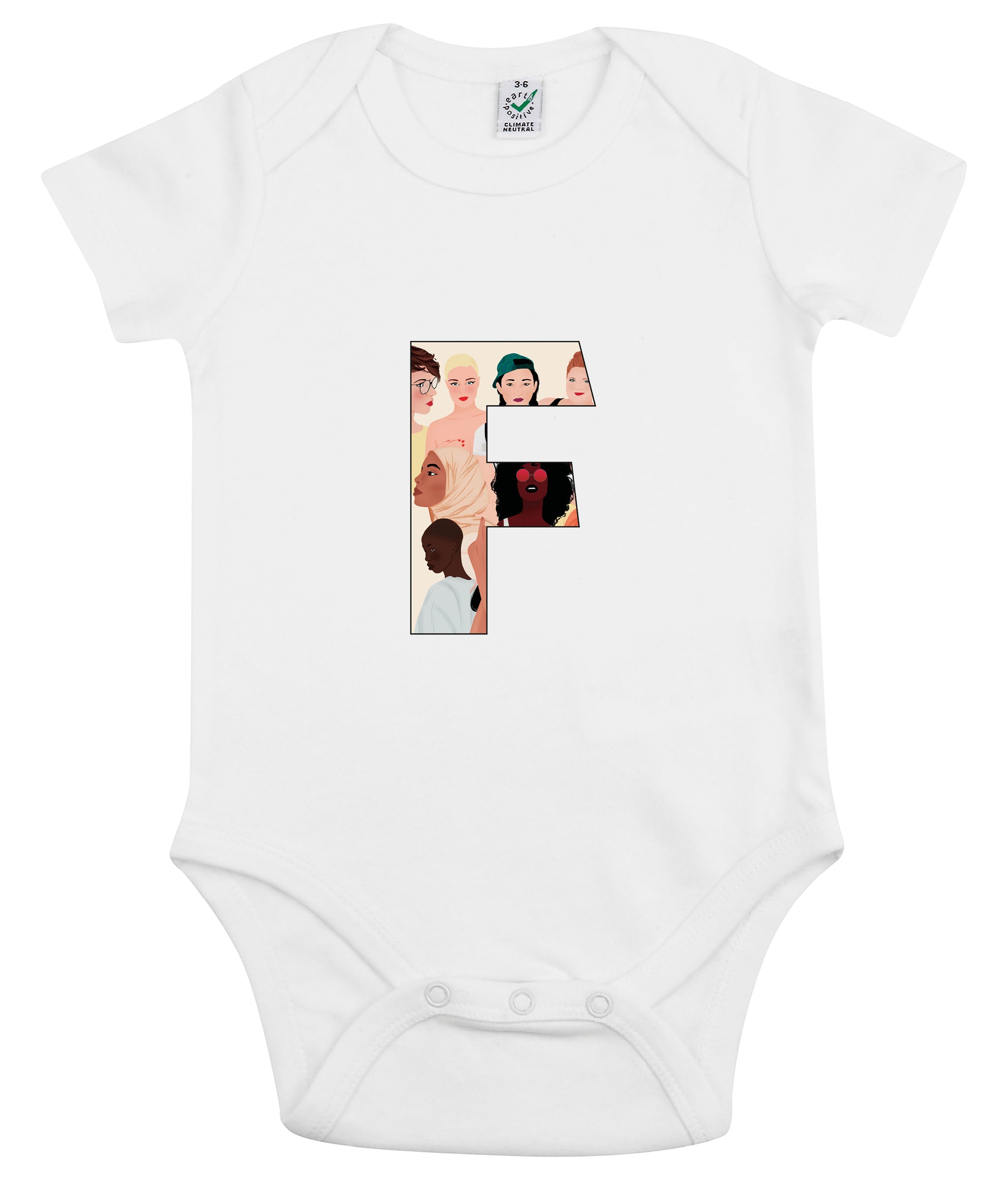 F Carola Organic Combed Cotton Babygrow White