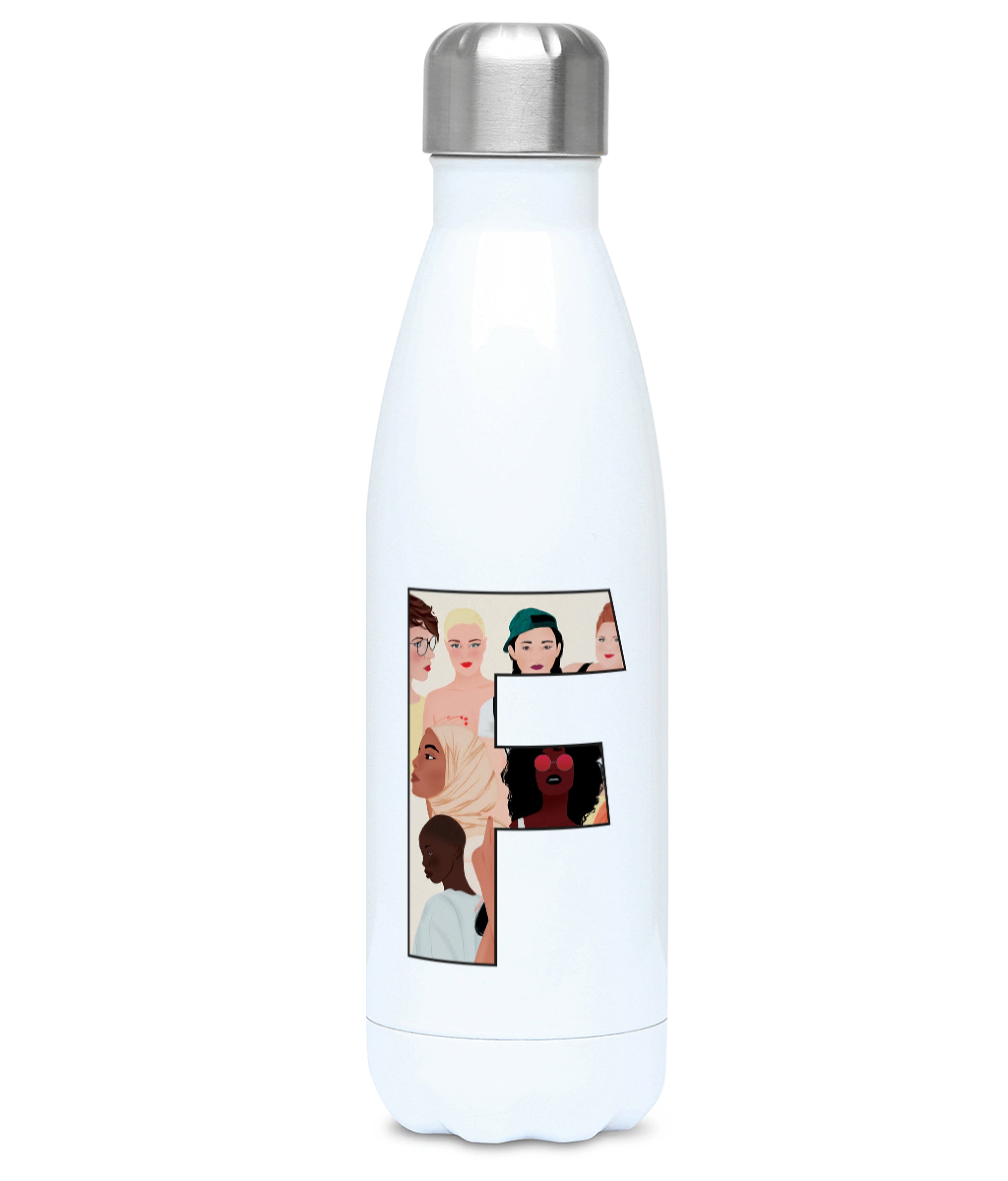 Feminist Water Bottle - F Carola Marin - Front