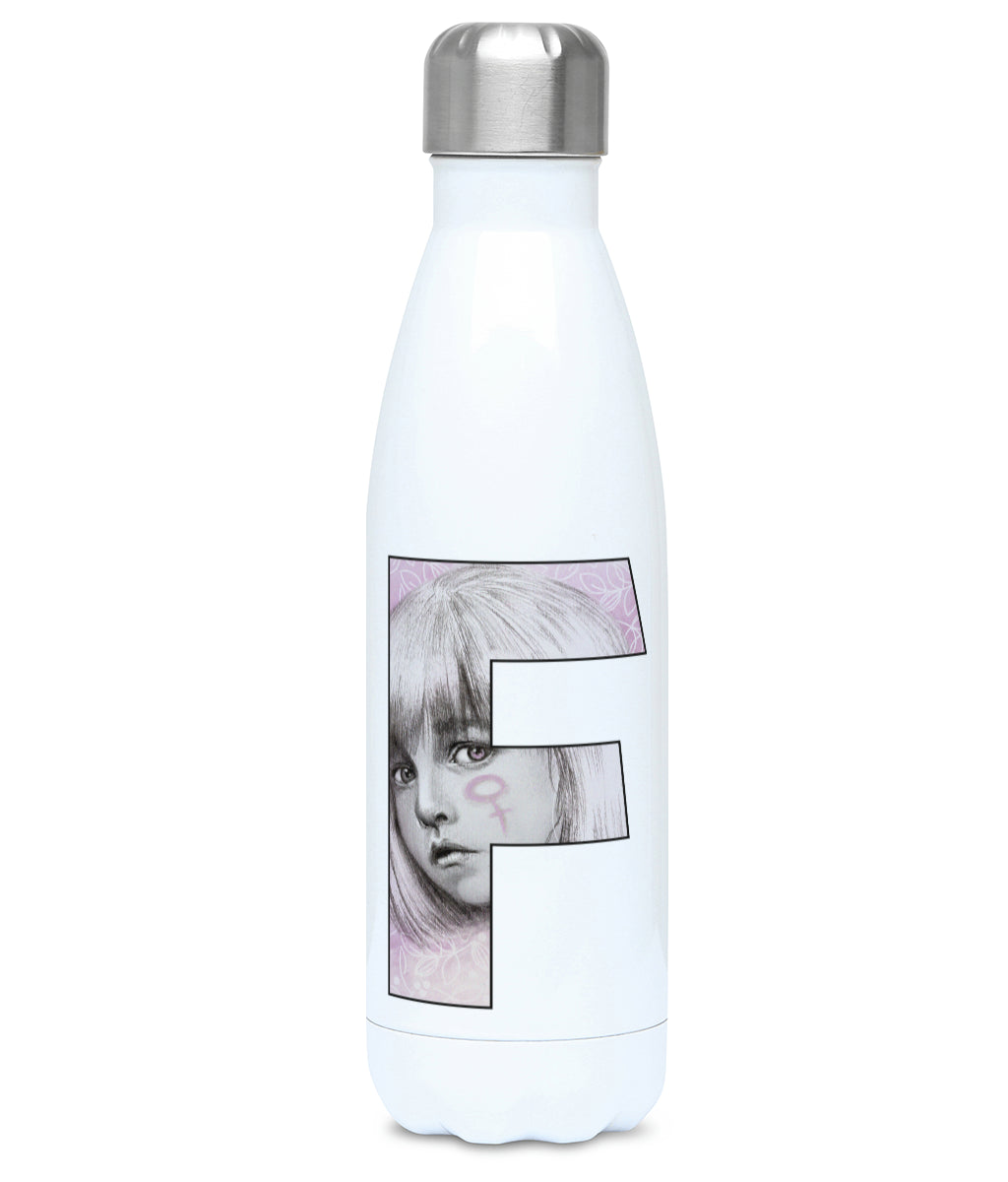 Feminist Water Bottle - F For Her - Front