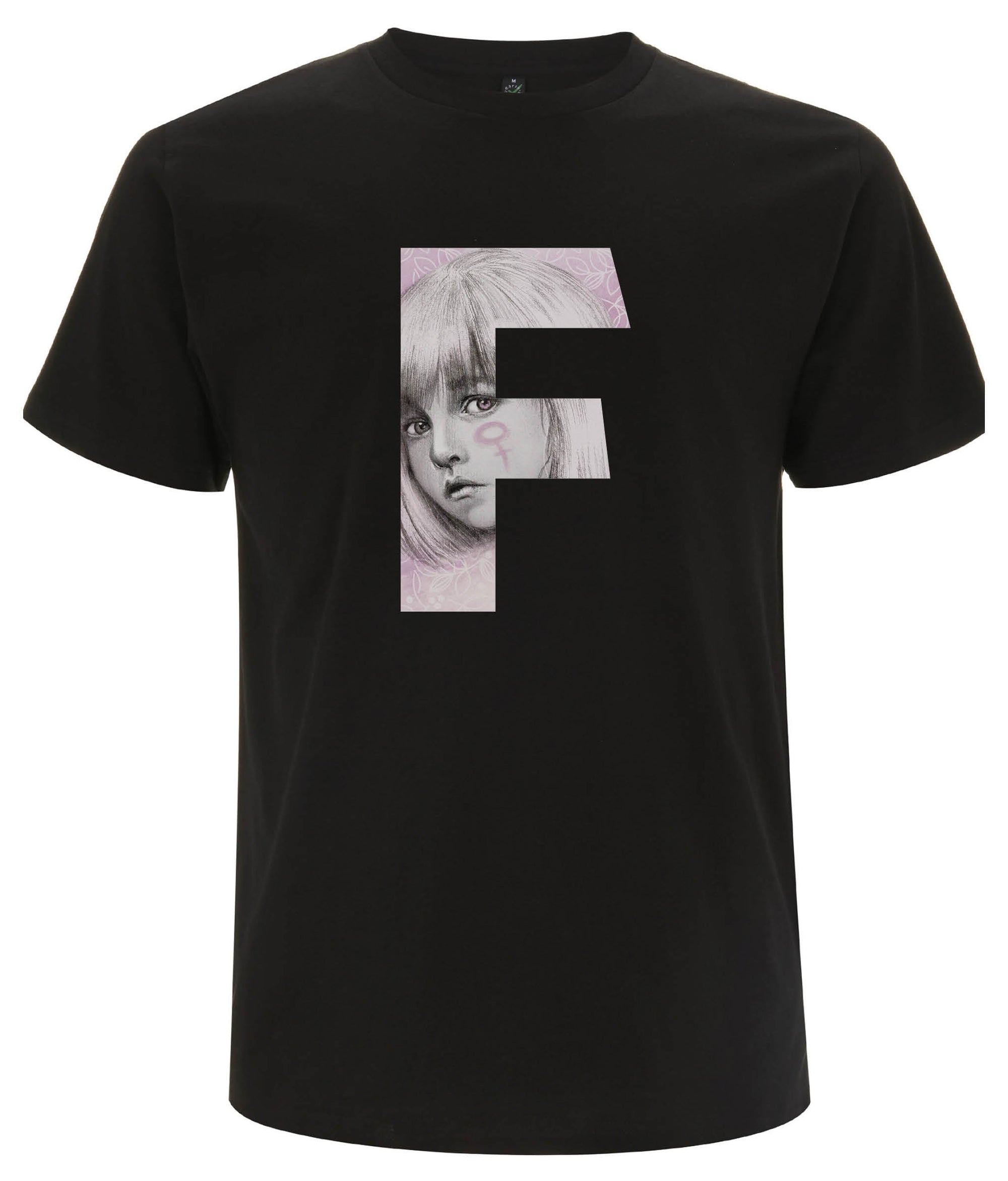 F For Her Organic Feminist T Shirt Black