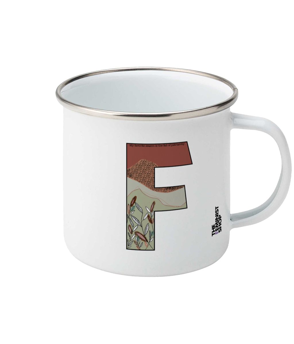 Feminist Enamel Mug - F by Elena