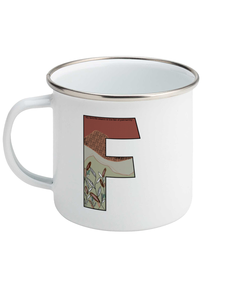 Feminist Enamel Mug - F by Elena