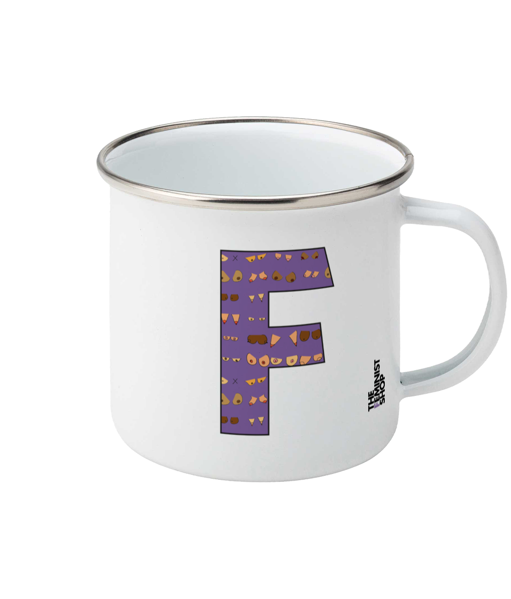 Feminist Enamel Mug - F by Niamh