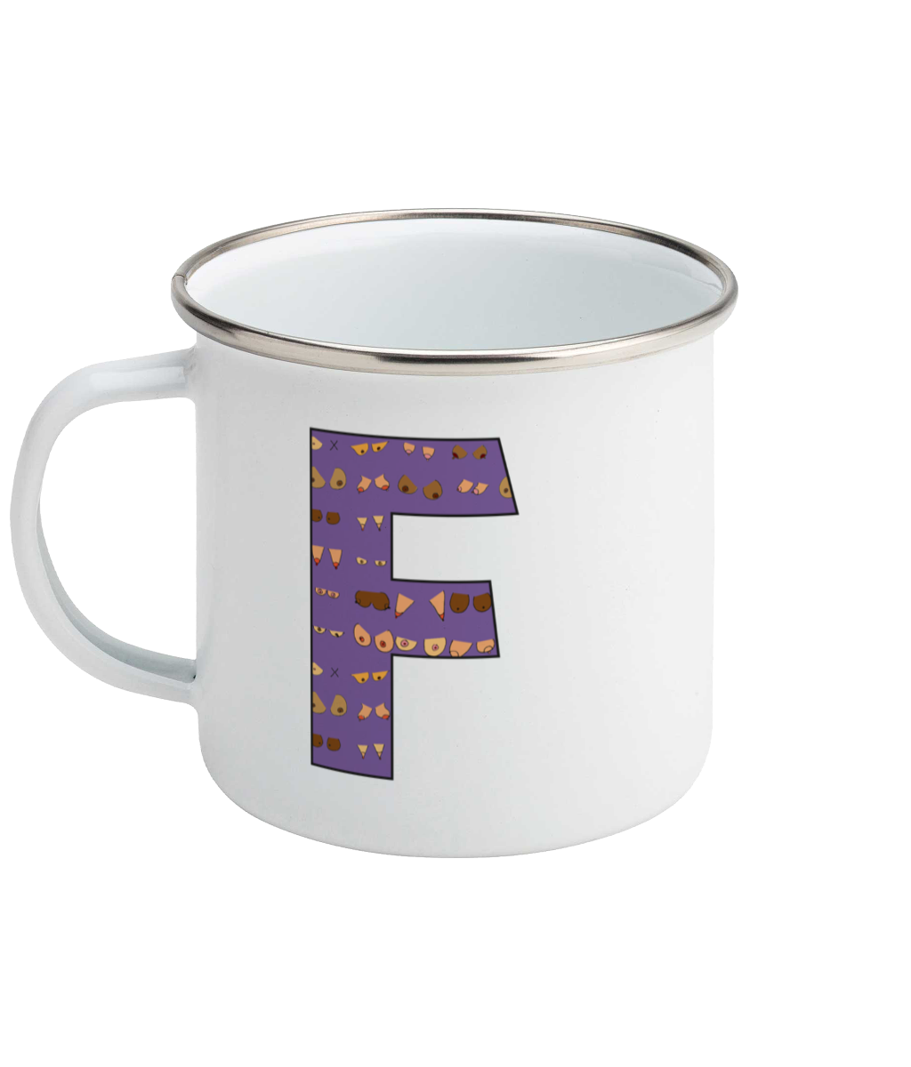 Feminist Enamel Mug - F by Niamh