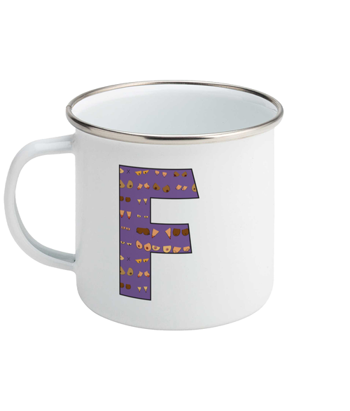 Feminist Enamel Mug - F by Niamh