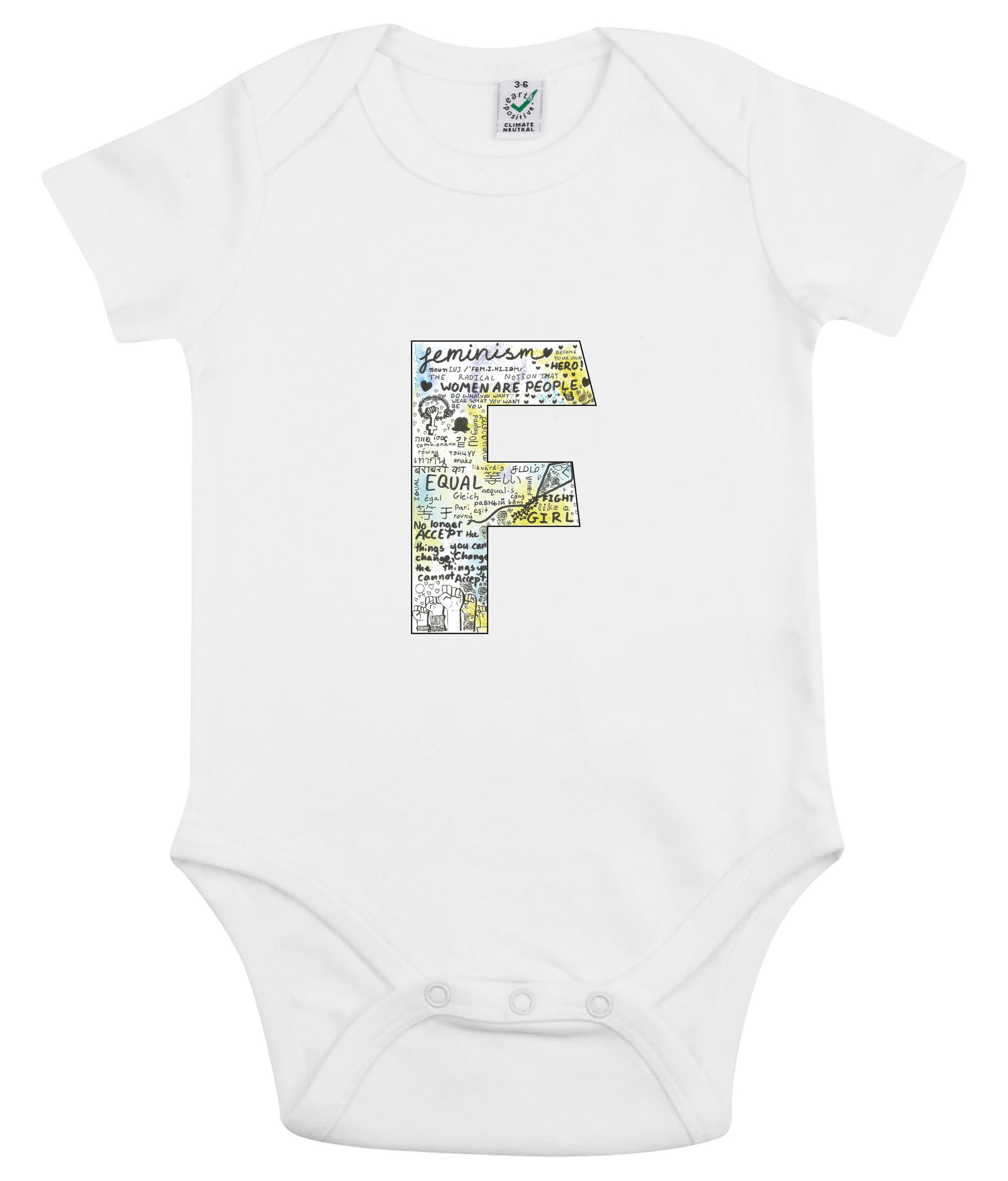 F Olivia  Organic Combed Cotton Babygrow White