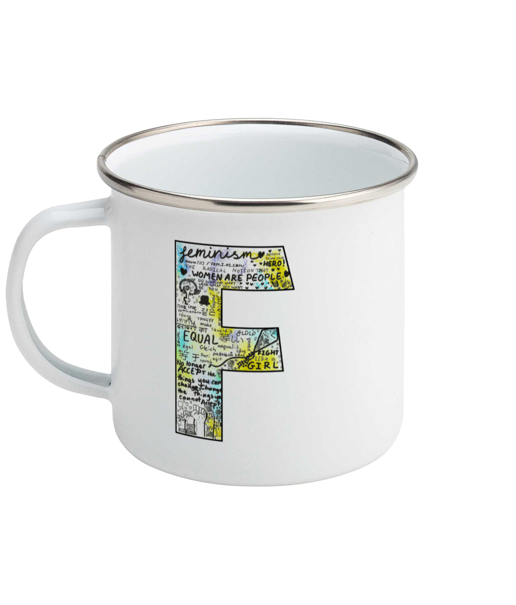Feminist Enamel Mug - F Olivia  - Right