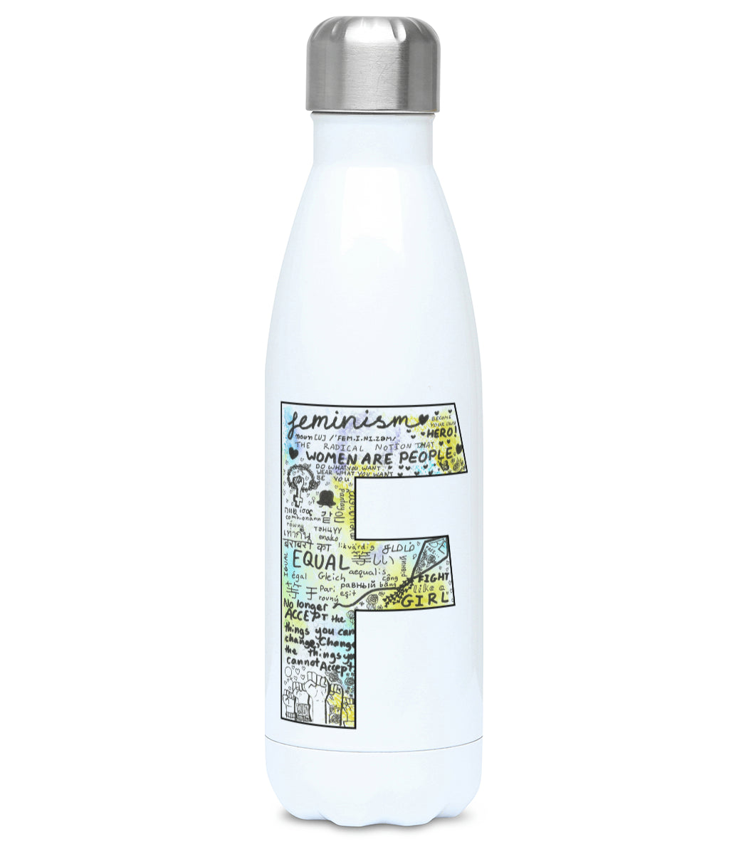 Feminist Water Bottle - F Olivia  - Front