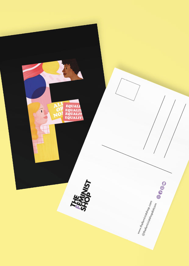 Feminist Postcard - F by Pink Bits
