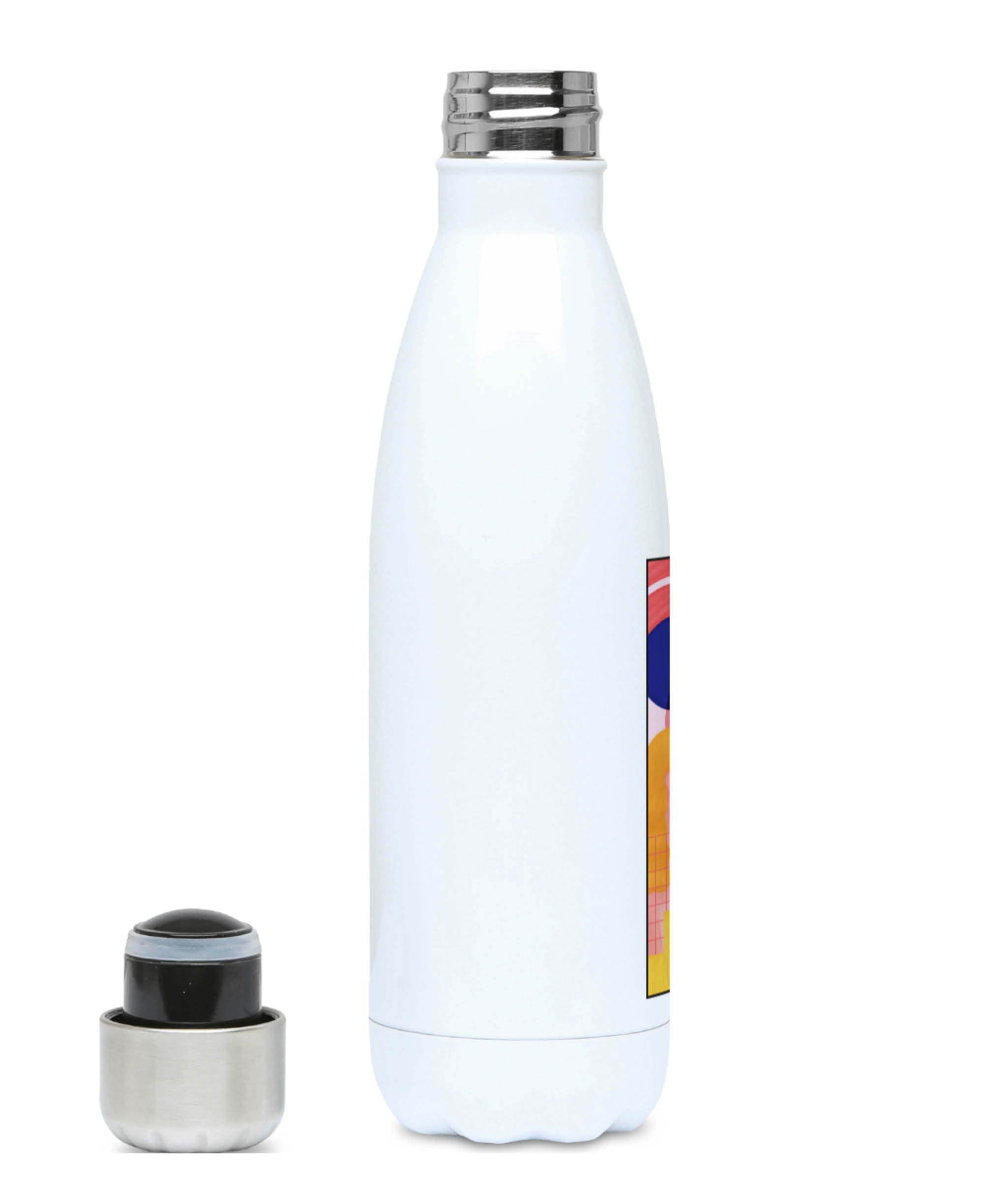 Feminist Water Bottle - F Pink Bits - Left