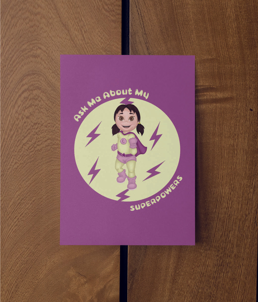Super Hero Kids Postcard - Lea