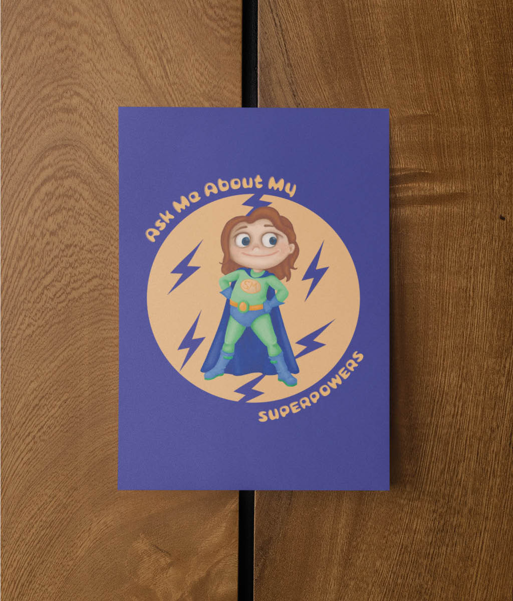 Super Hero Kids Postcard - Mika