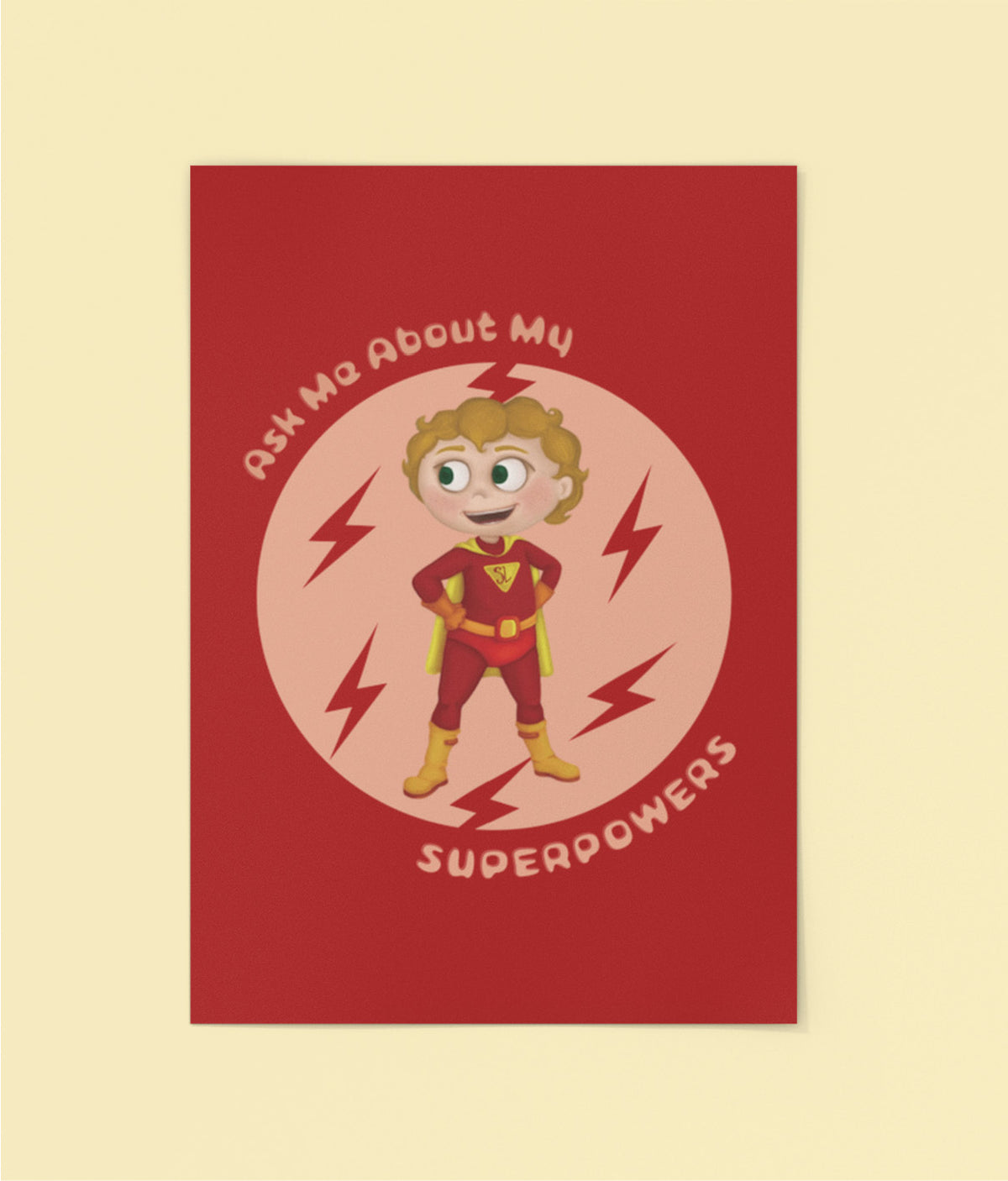 Super Hero Lolo Kids Poster - A5