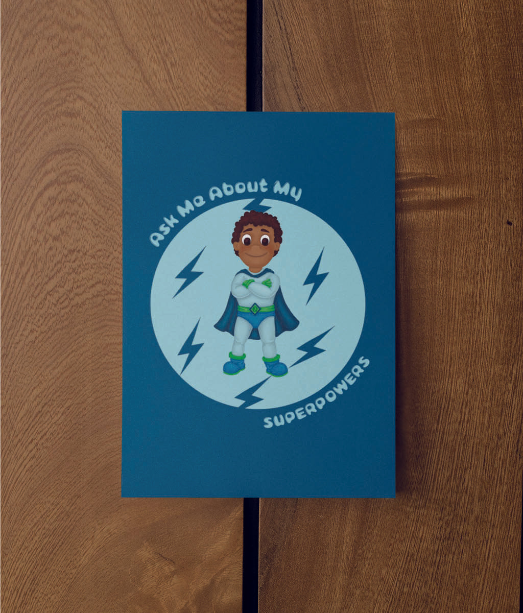 Super Hero Kids Postcard - Noah
