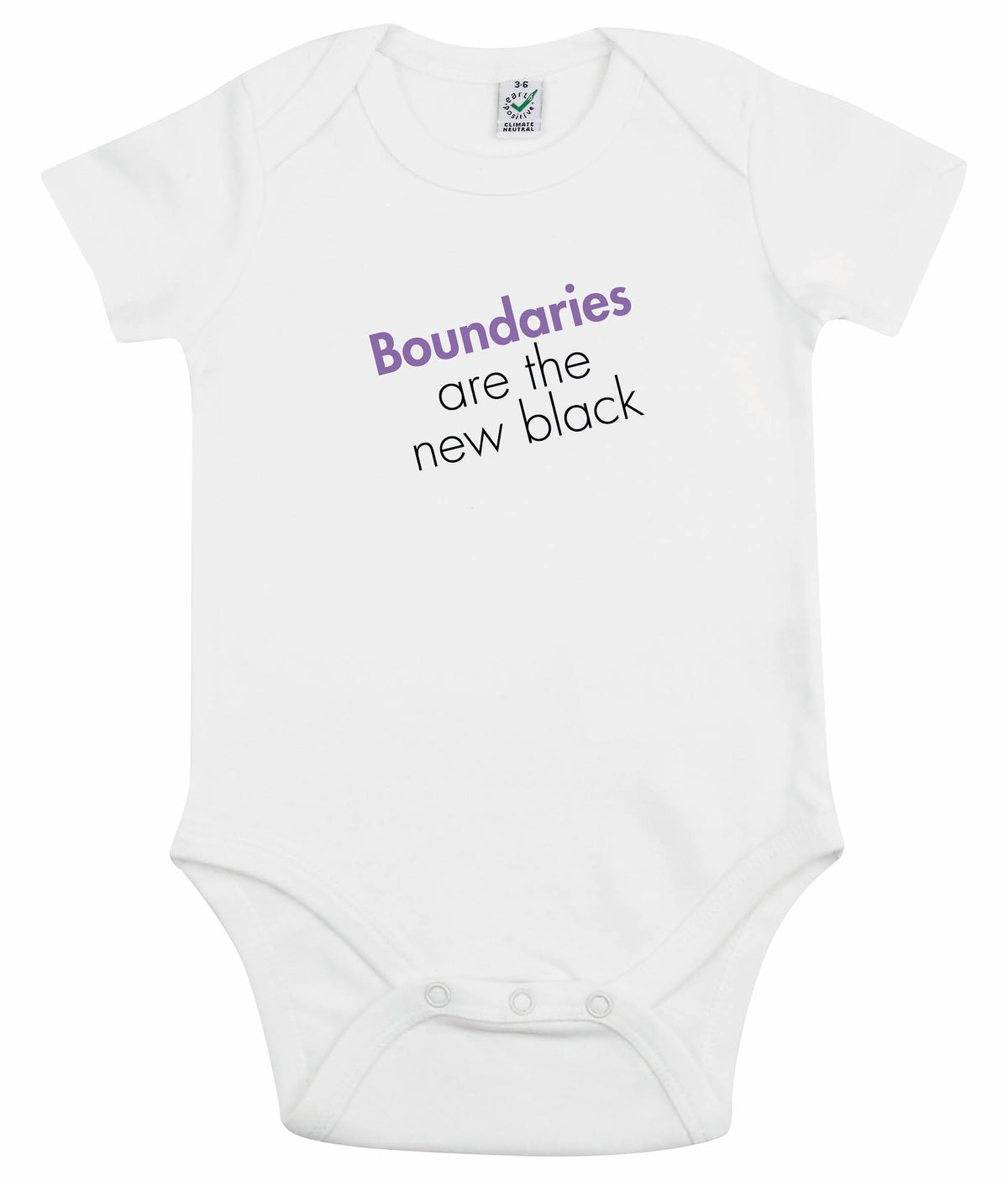 Feminist Babygrow - Boundaries Are the New Black, Bold
