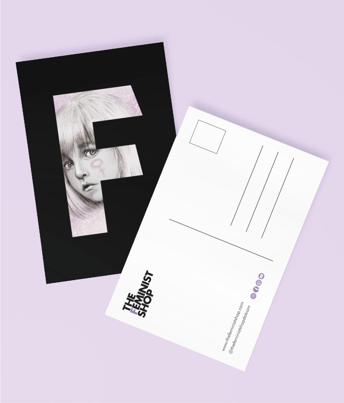 Feminist Postcard - F For Her by Carola