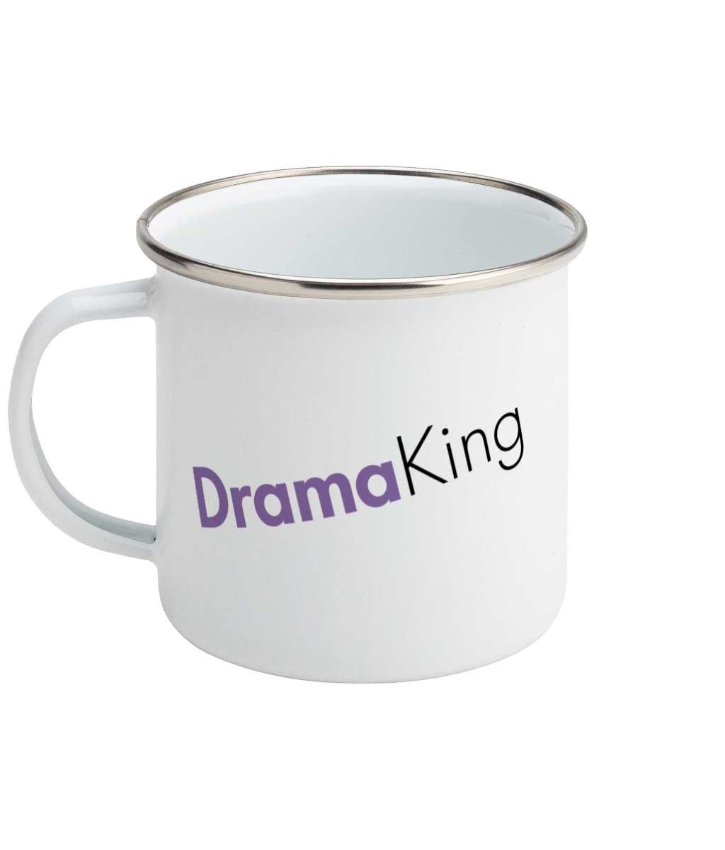 Feminist Enamel Mug - Drama King, Bold