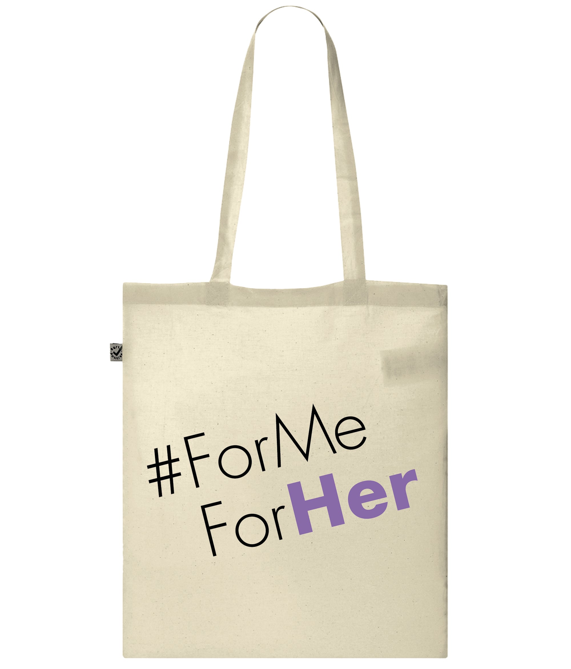 #ForMeForHer Organic Combed Cotton Tote Bag Natural