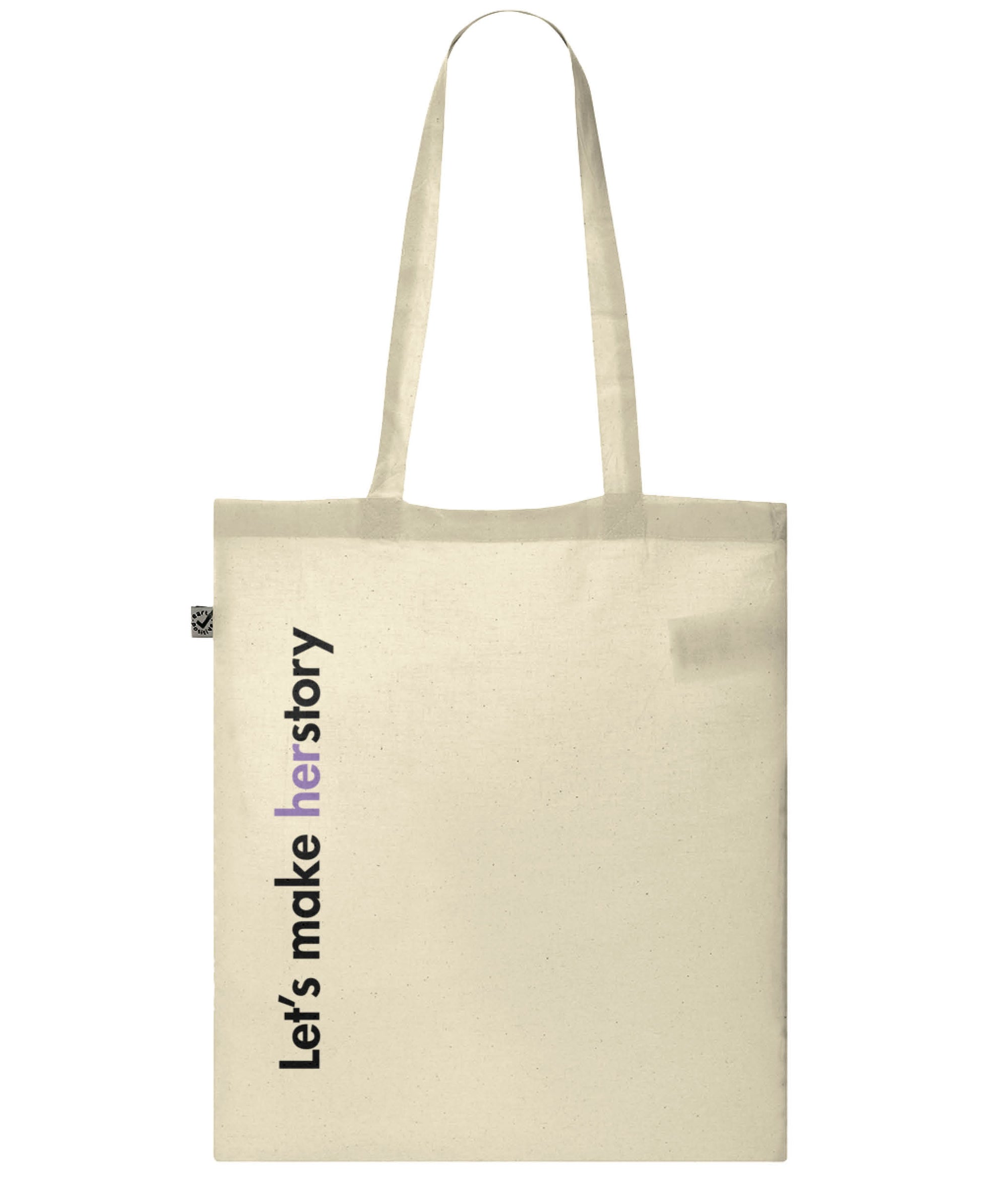 Let's Make Herstory Organic Combed Cotton Tote Bag Natural
