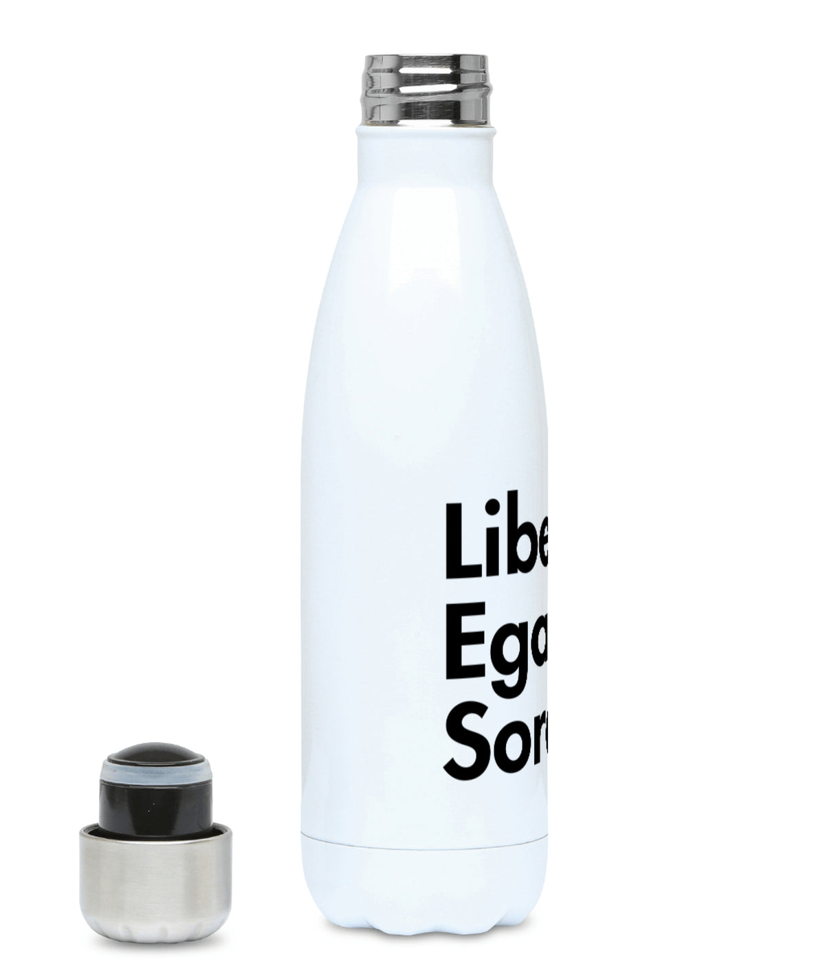 Feminist Water Bottle - Liberté Egalité Sororité - Left