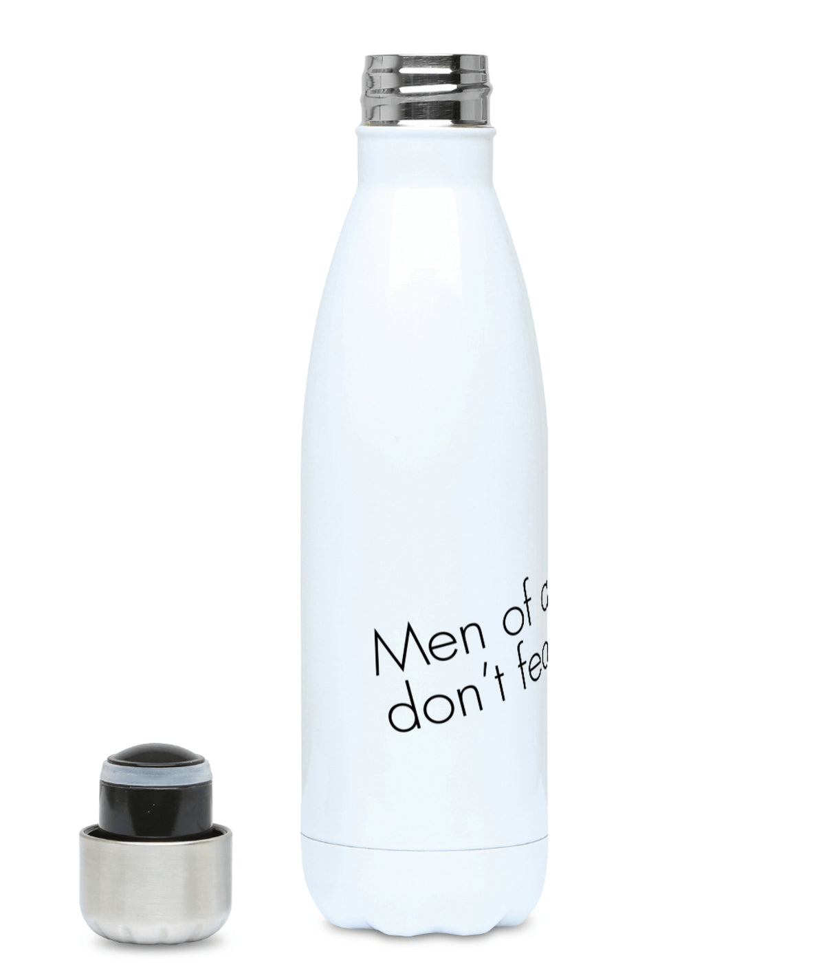 Feminist Water Bottle - Men Of Quality Don&#39;t Fear Equality - Left
